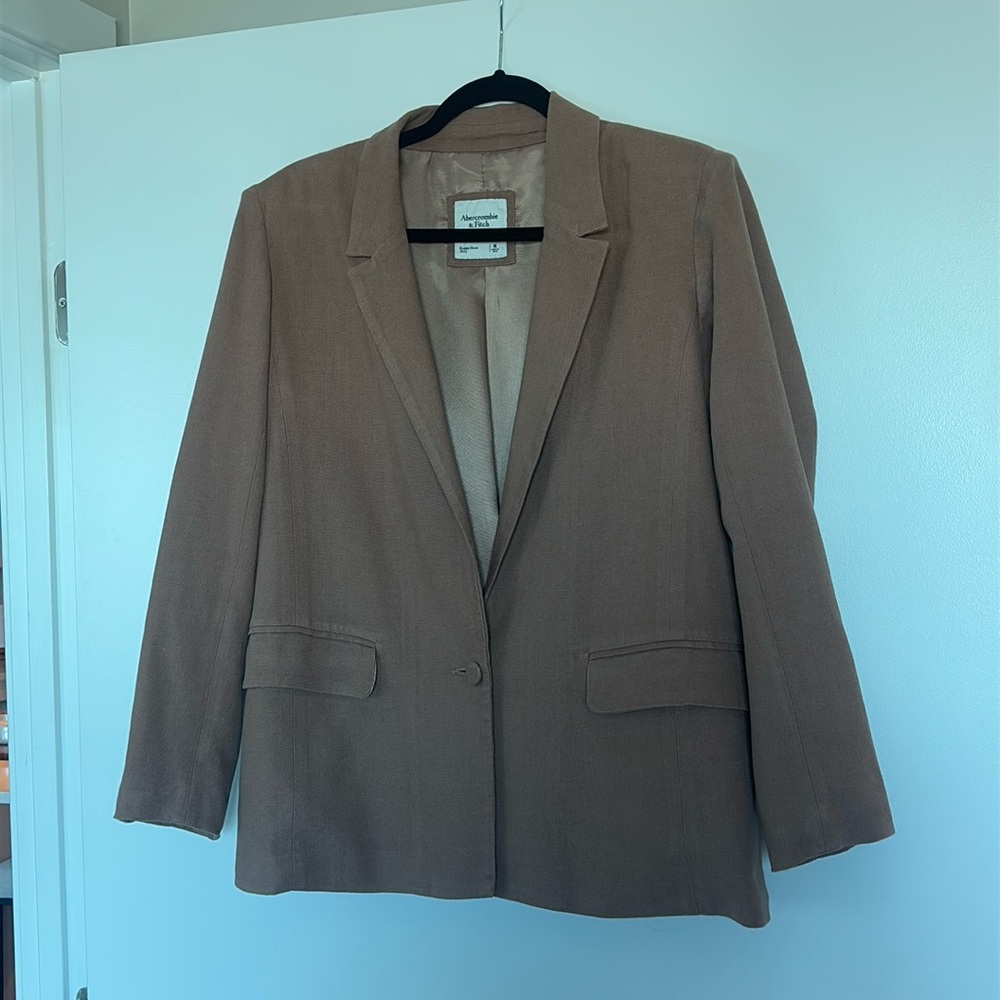 Abercrombie Brown Linen Blazer